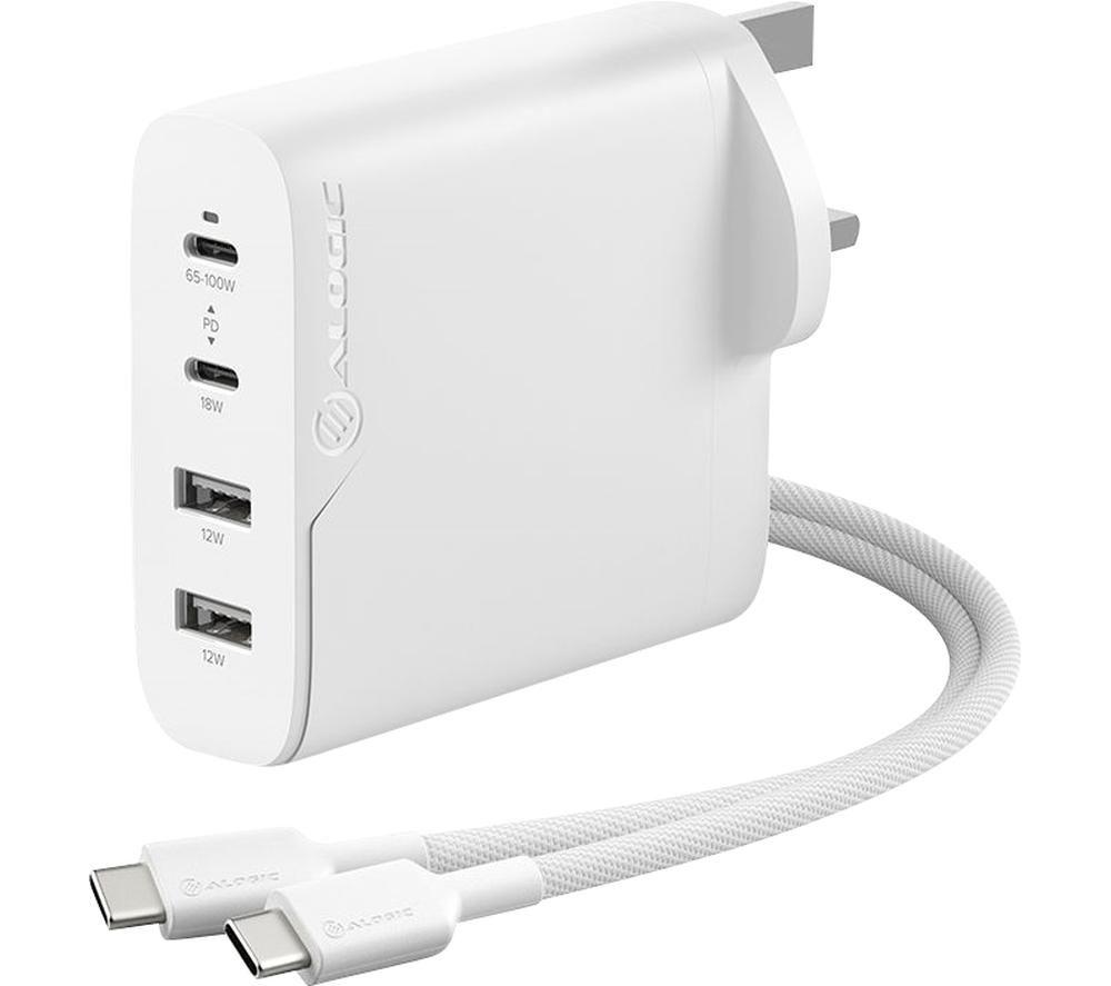 Image of ALOGIC WCG4X100-UK Universal USB Type-C Charger - 2 m, White