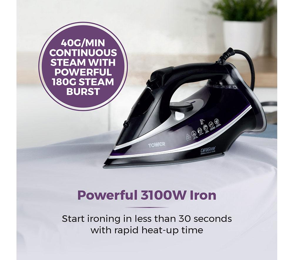 TOWER CeraGlide Ultra Speed T22013PR Steam Iron - Purple image number 3 of 8
