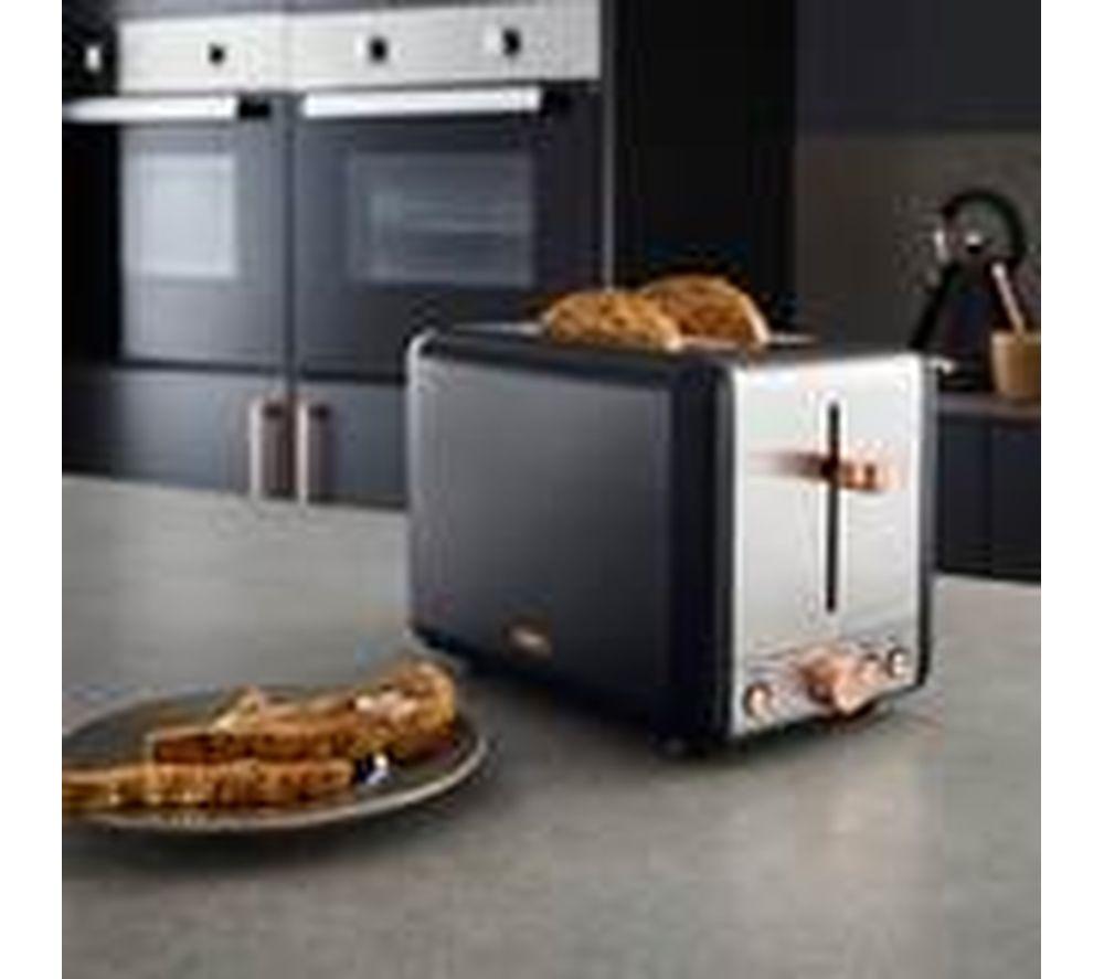 TOWER Cavaletto T20036RG 2-Slice Toaster - Black & Rose Gold image number 6 of 11