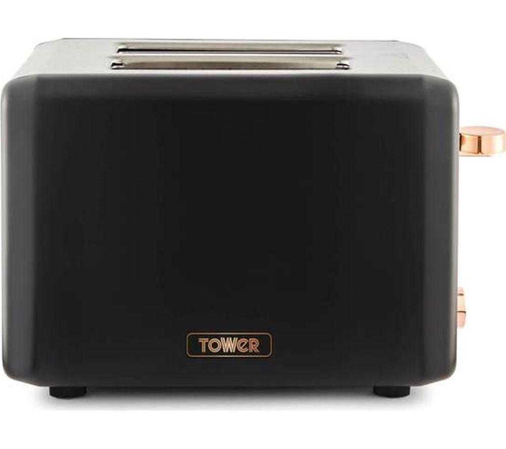 TOWER Cavaletto T20036RG 2-Slice Toaster - Black & Rose Gold image number 8 of 11