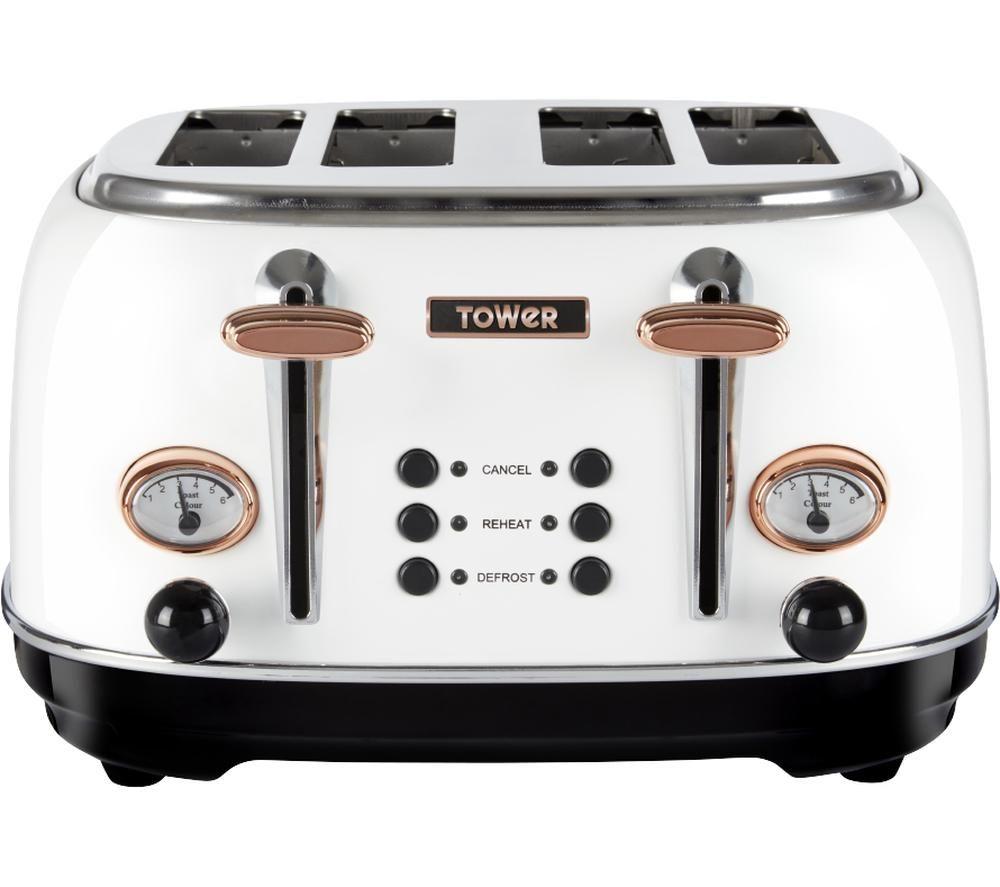 TOWER Bottega T20017W 4-Slice Toaster - White