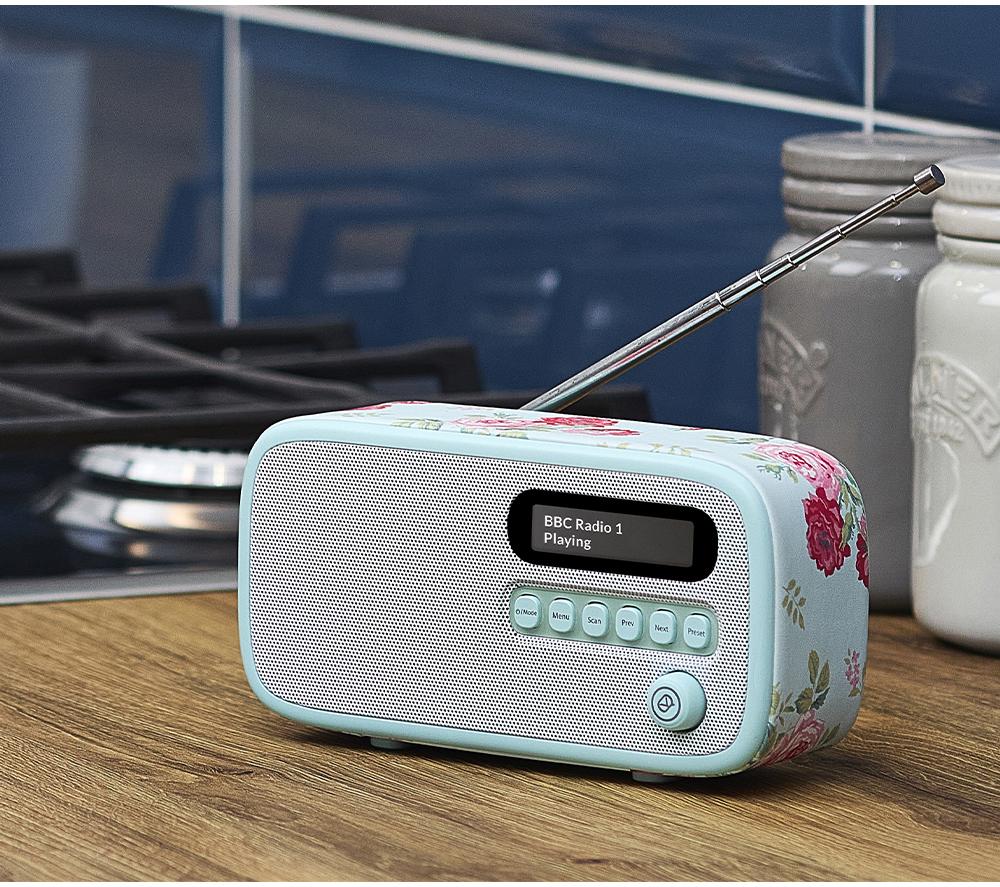 VQ Dexter Portable DAB+/FM Bluetooth Radio - Cath Kidston Antique Rose image number 2 of 7