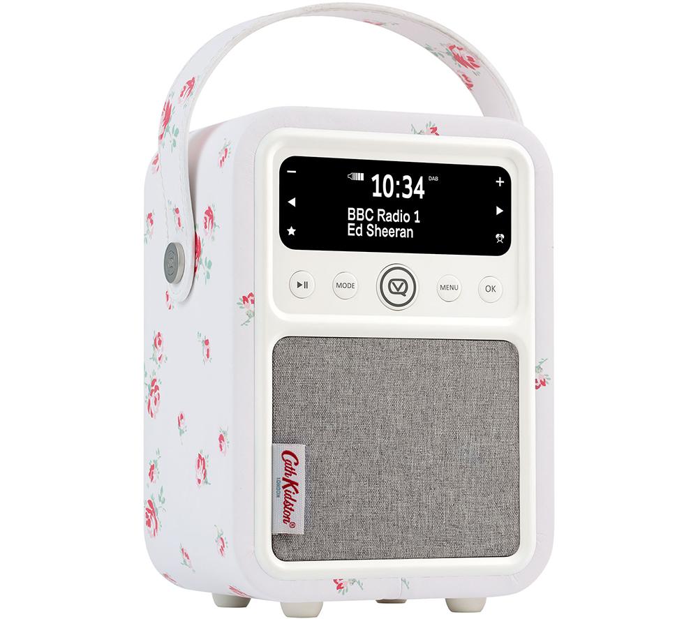 VQ Monty Portable DABﱓ Bluetooth Radio - Cath Kidston Scattered Rose, White,Patterned