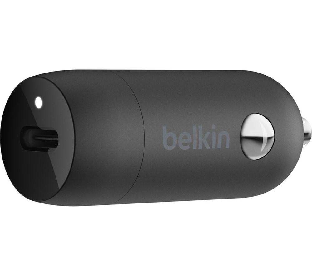 Belkin USB-C Fast Car Charger 20W, Car USB Charger, Fast Phone Charger, Car Charger Adapter for iPhone 15, 14, 13, 12, Samsung Galaxy S24, S23, Google Pixel, Sony, iPad, tablets, and more - Black