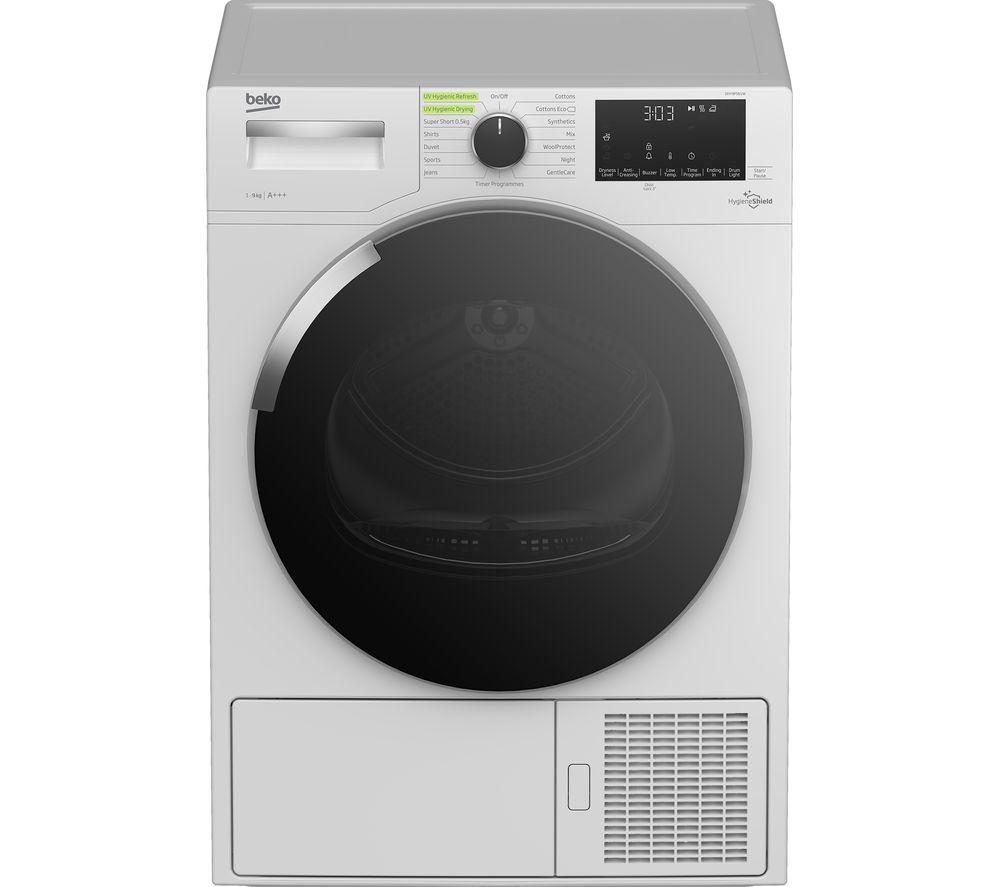 BEKO Pro HygieneShield DHY9P56VW 9 kg Heat Pump Tumble Dryer - White, White