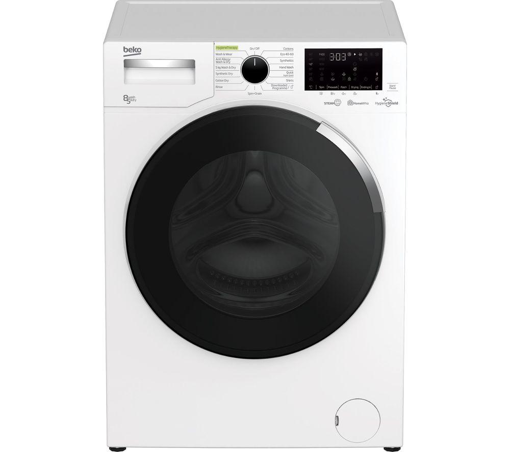 BEKO Pro HygieneShield WDEY854044HW Bluetooth 8 kg Washer Dryer - White, White
