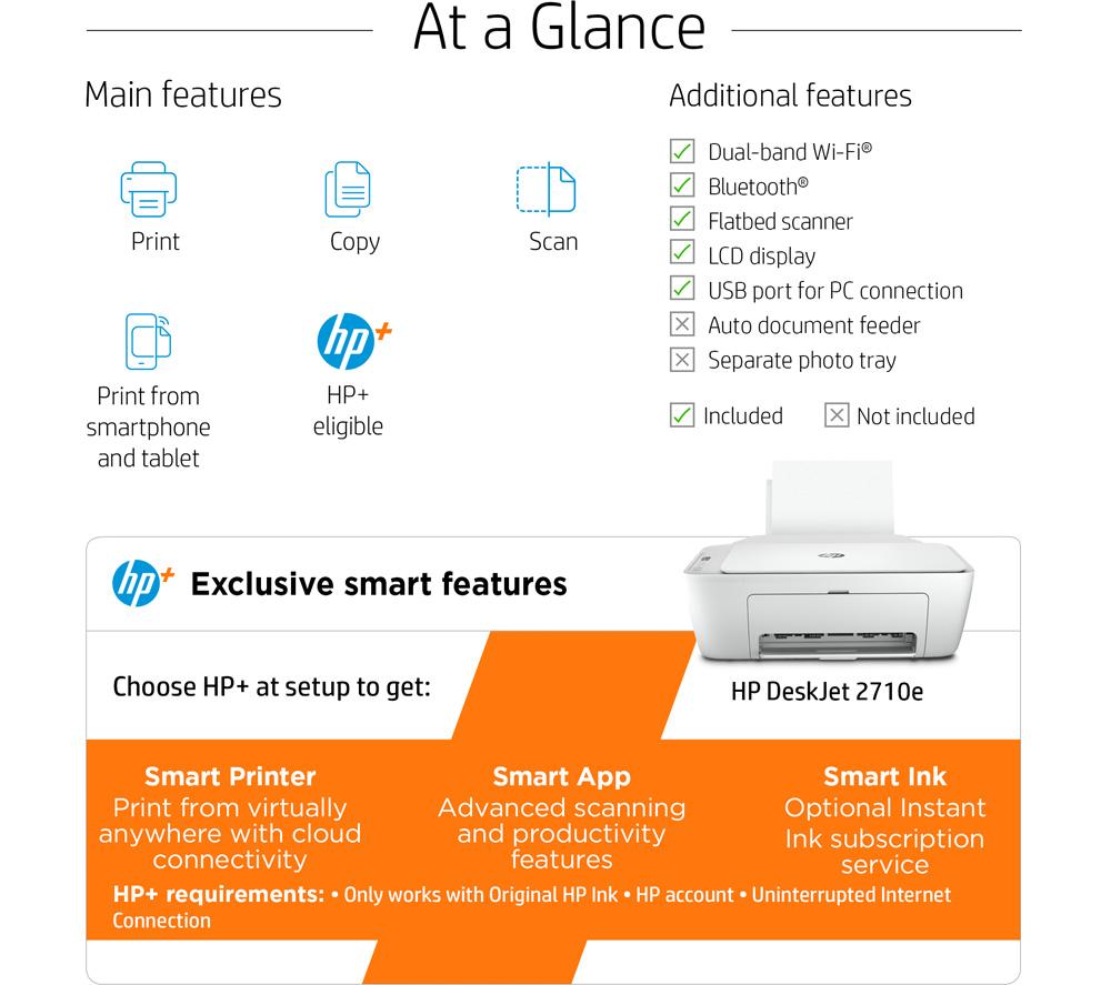 Buy HP DeskJet 2710e AllinOne Wireless Inkjet Printer & Instant Ink