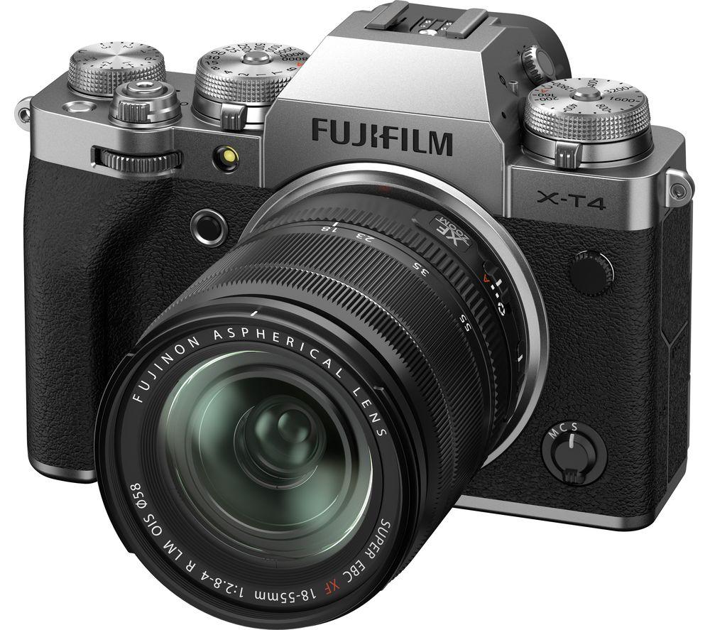 Click to view product details and reviews for Fujifilm X T4 Mirrorless Camera With Fujinon Xf 18 55 Mm F 28 4 R Lm Ois Lens Silver Silver Grey.