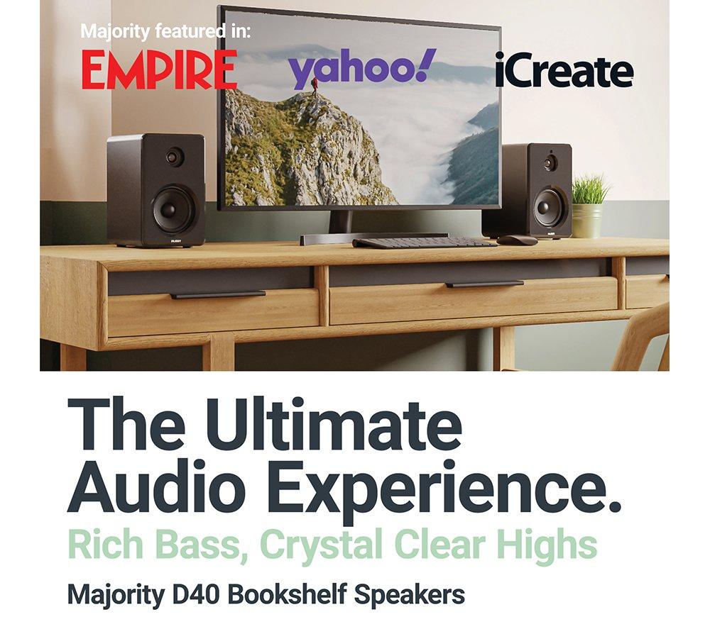 MAJORITY D40 Bluetooth Bookshelf Speakers - Black image number 17 of 24