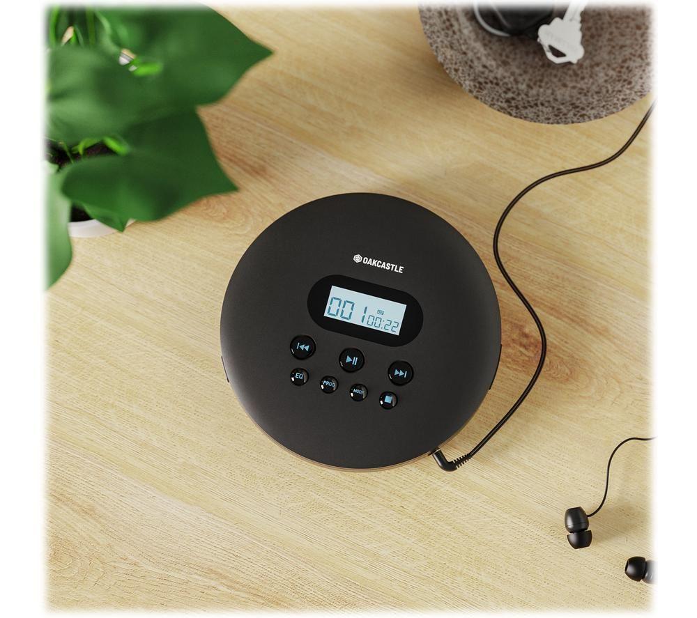 OAKCASTLE CD100 Bluetooth Personal CD Player - Black image number 2 of 5