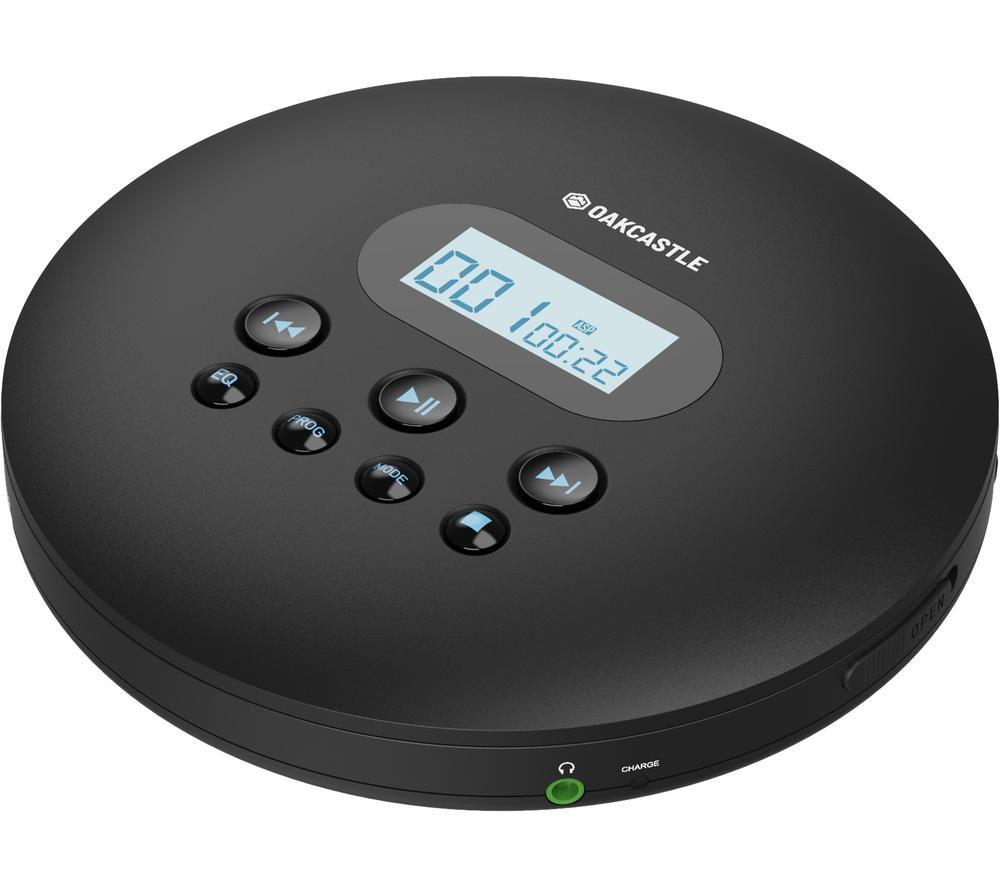 OAKCASTLE CD100 Bluetooth Personal CD Player - Black image number 5 of 5