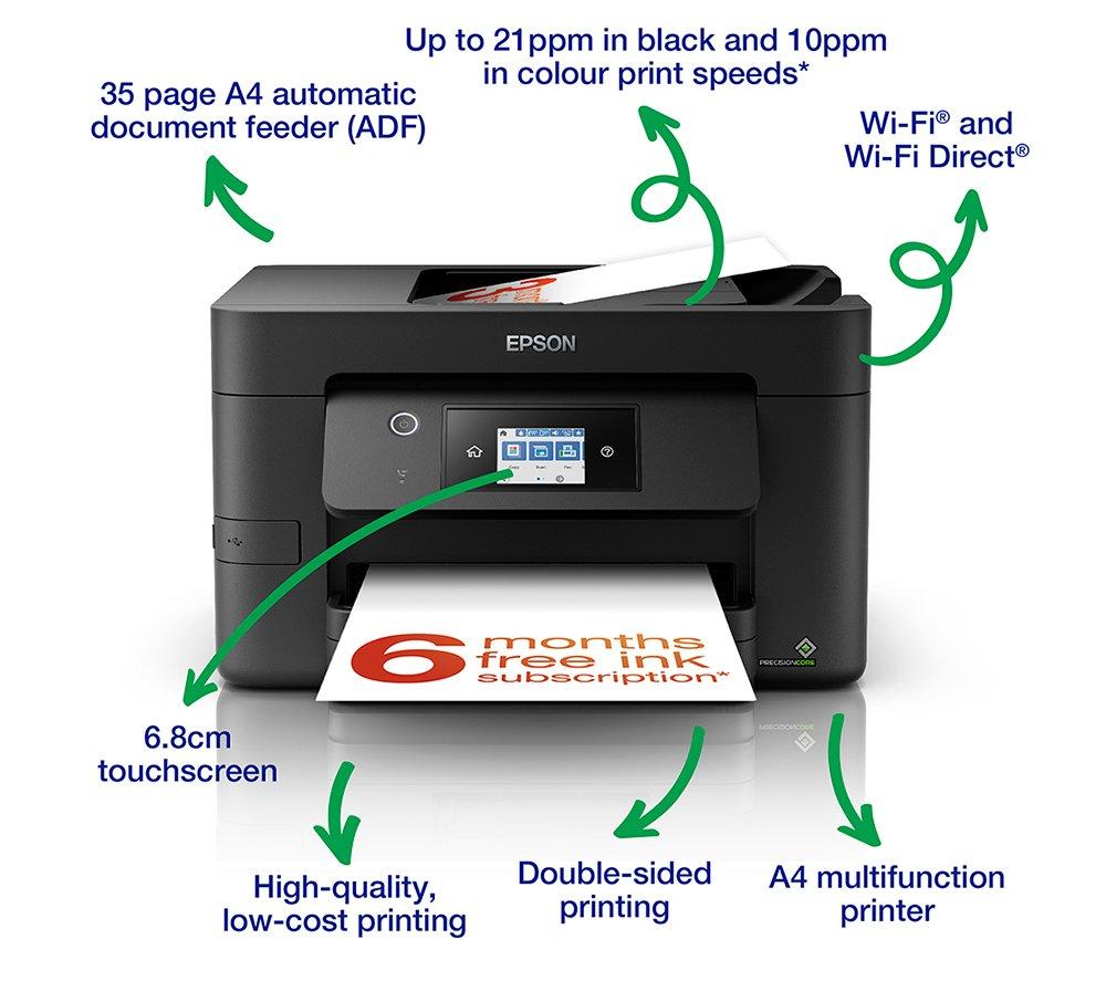 EPSON WorkForce Pro WF-3820DWF All-in-One Wireless Inkjet Printer with Fax image number 3 of 12