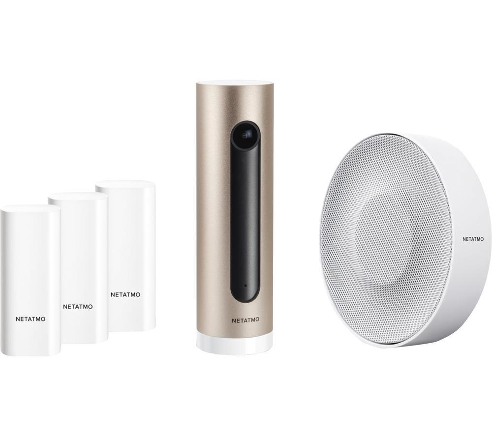 Netatmo Nbu-Icss-Eu Smart Alarm System With Full Hd Security Camera, Gold,White