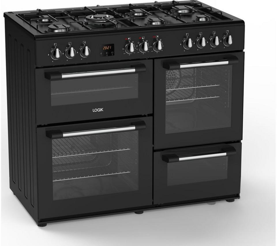 LOGIK LRC100B21 100 cm Dual Fuel Range Cooker - Black