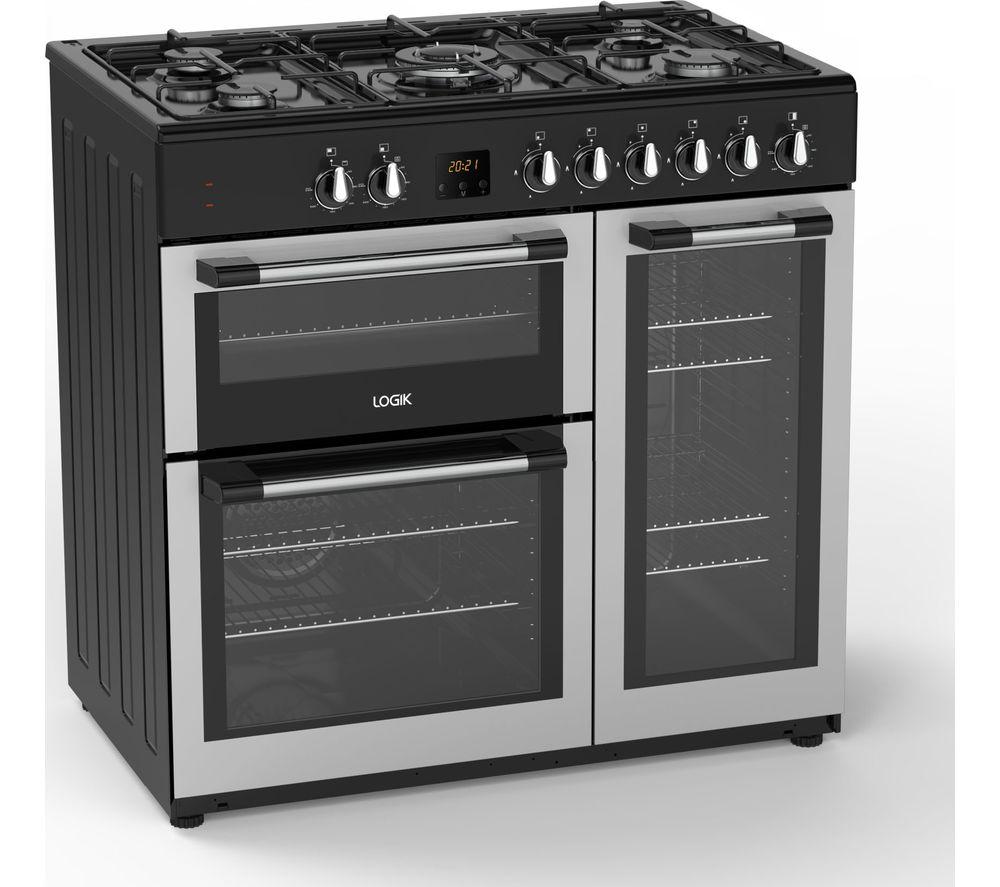 Buy LOGIK LRC90S21 90 cm Dual Fuel Range Cooker Silver Currys
