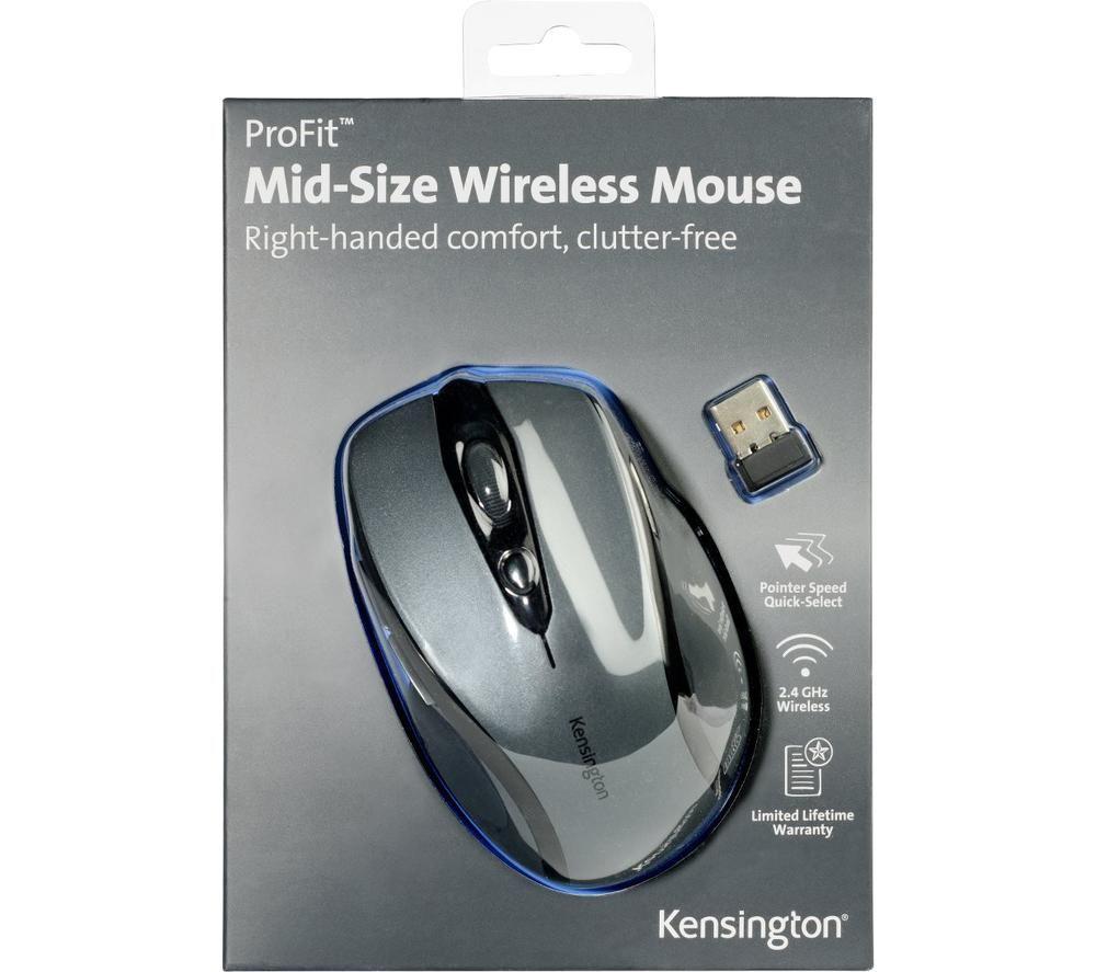 KENSINGTON Pro Fit Mid-Size Wireless Optical Mouse - Graphite image number 6 of 8