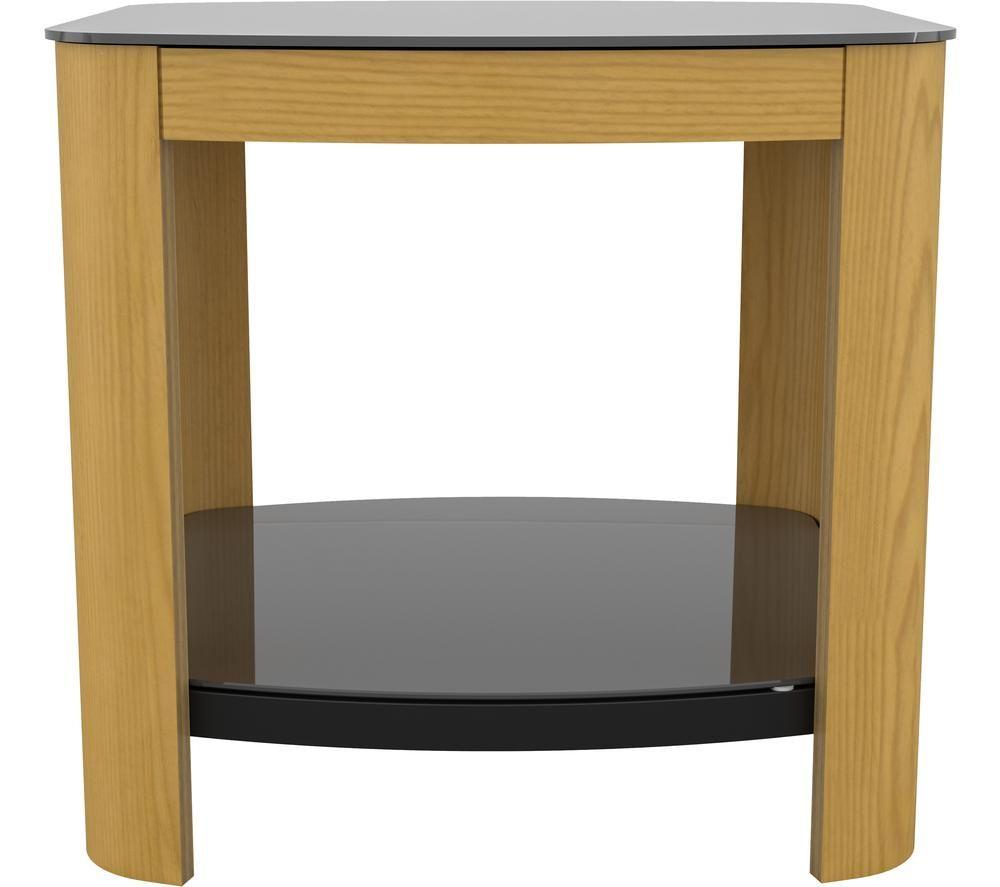 AVF Affinity 500 FT50AFFO Side Table - Oak & Black Glass image number 2 of 7