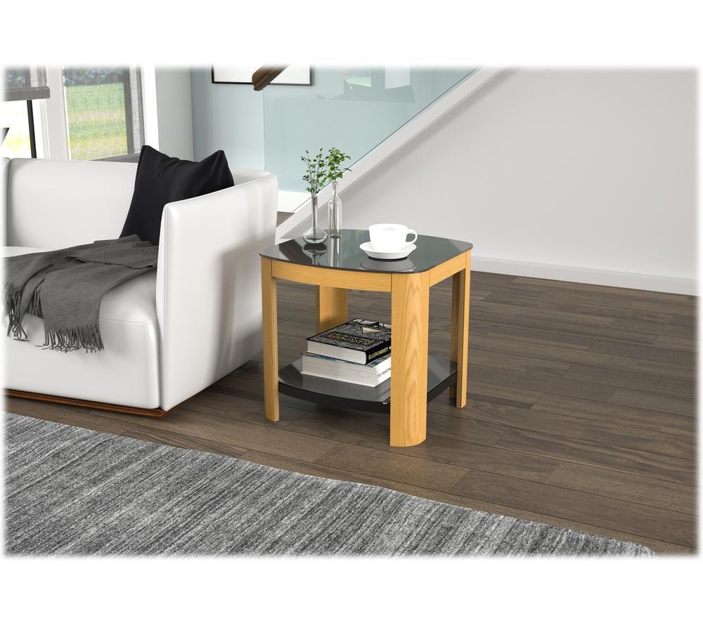 AVF Affinity 500 FT50AFFO Side Table - Oak & Black Glass image number 7 of 7