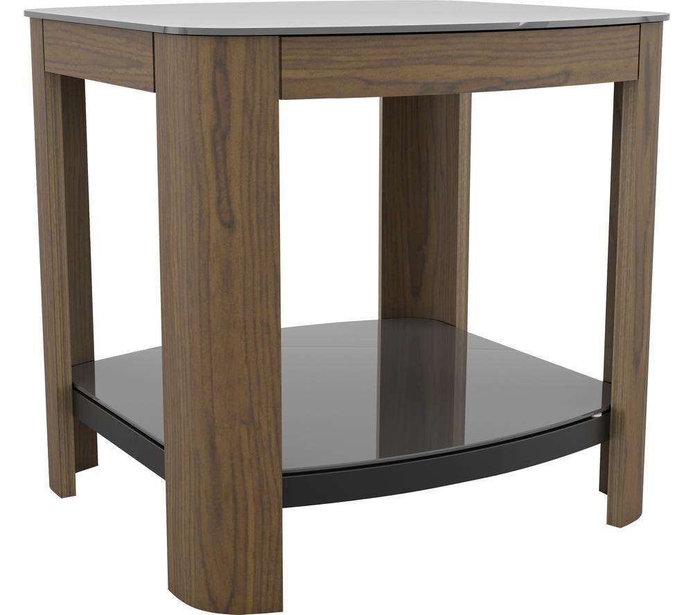 Avf Affinity 500 Ft50affw Side Table - Walnut & Black Glass, Black,Brown