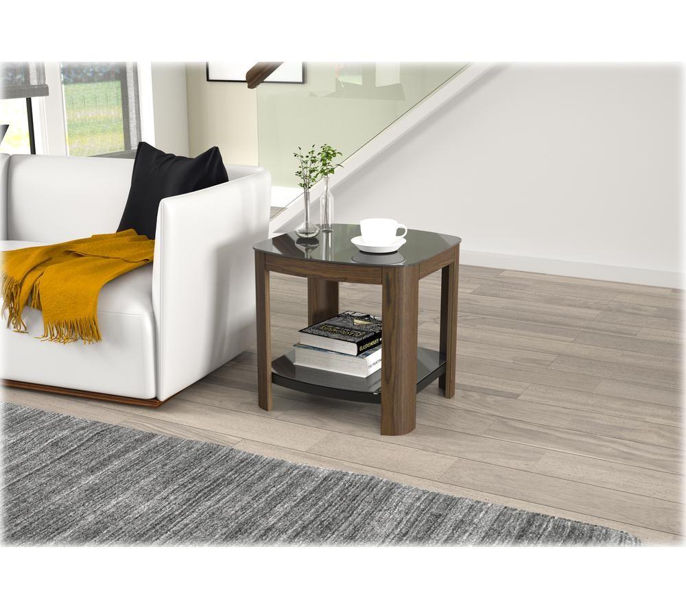 AVF Affinity 500 FT50AFFW Side Table - Walnut & Black Glass image number 7 of 7