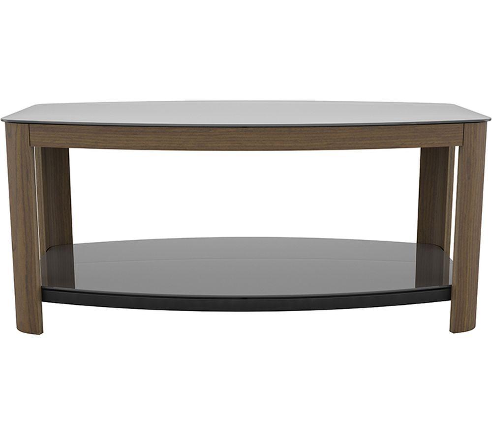 AVF Affinity 1000 FT100AFFW Coffee Table - Walnut & Black Glass, Black,Brown
