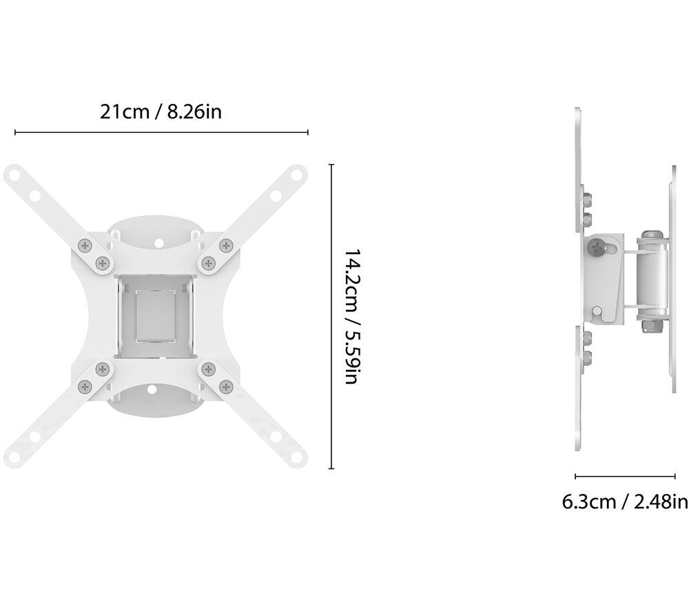 AVF MRL22W Tilt & Swivel 12-43" TV & Monitor Bracket - White image number 6 of 8