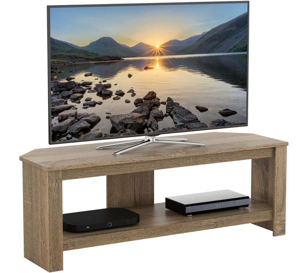 AVF Calibre CA115SO 1150 mm Corner TV Stand for 30-55" TVs &ndash; Rustic Sawn Oak image number 2 of 6