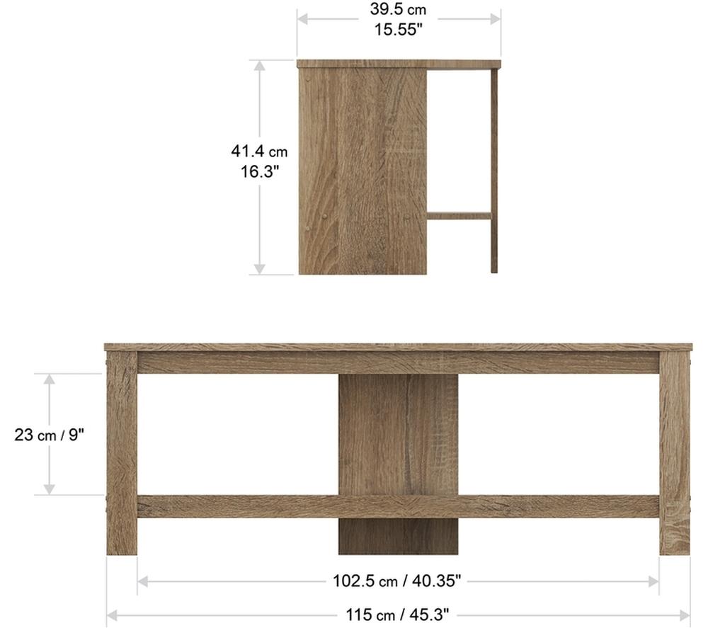 AVF Calibre CA115SO 1150 mm Corner TV Stand for 30-55" TVs &ndash; Rustic Sawn Oak image number 6 of 6