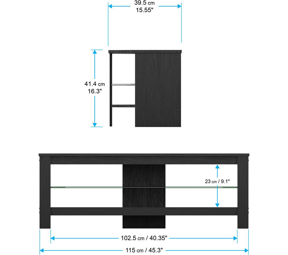 AVF Calibre CA115BOX 1150 mm Corner TV Stand for up to 55" TVs &ndash; Black Oak image number 6 of 6