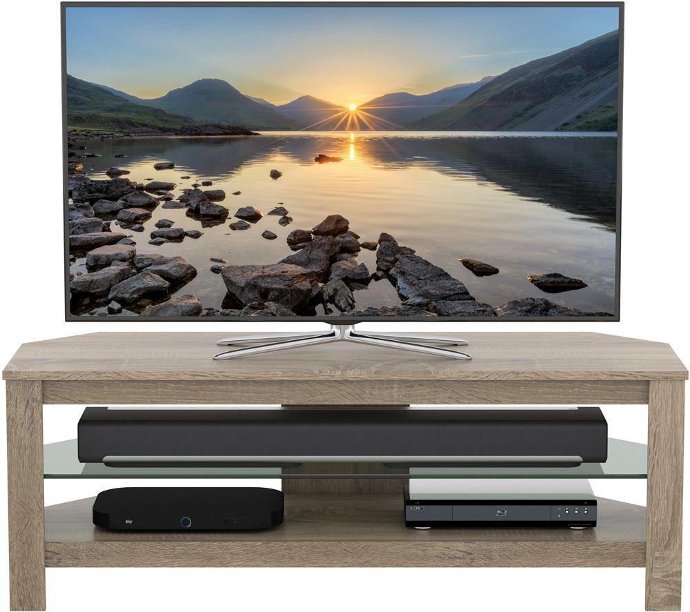 AVF Calibre CA115GOX 1150 mm Corner TV Stand for up to 55" TVs &ndash; Rustic Sawn Oak image number 2 of 6