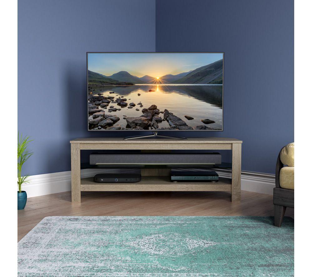 AVF Calibre CA115GOX 1150 mm Corner TV Stand for up to 55" TVs &ndash; Rustic Sawn Oak image number 4 of 6