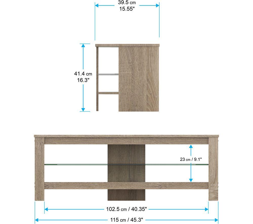 AVF Calibre CA115GOX 1150 mm Corner TV Stand for up to 55" TVs &ndash; Rustic Sawn Oak image number 6 of 6
