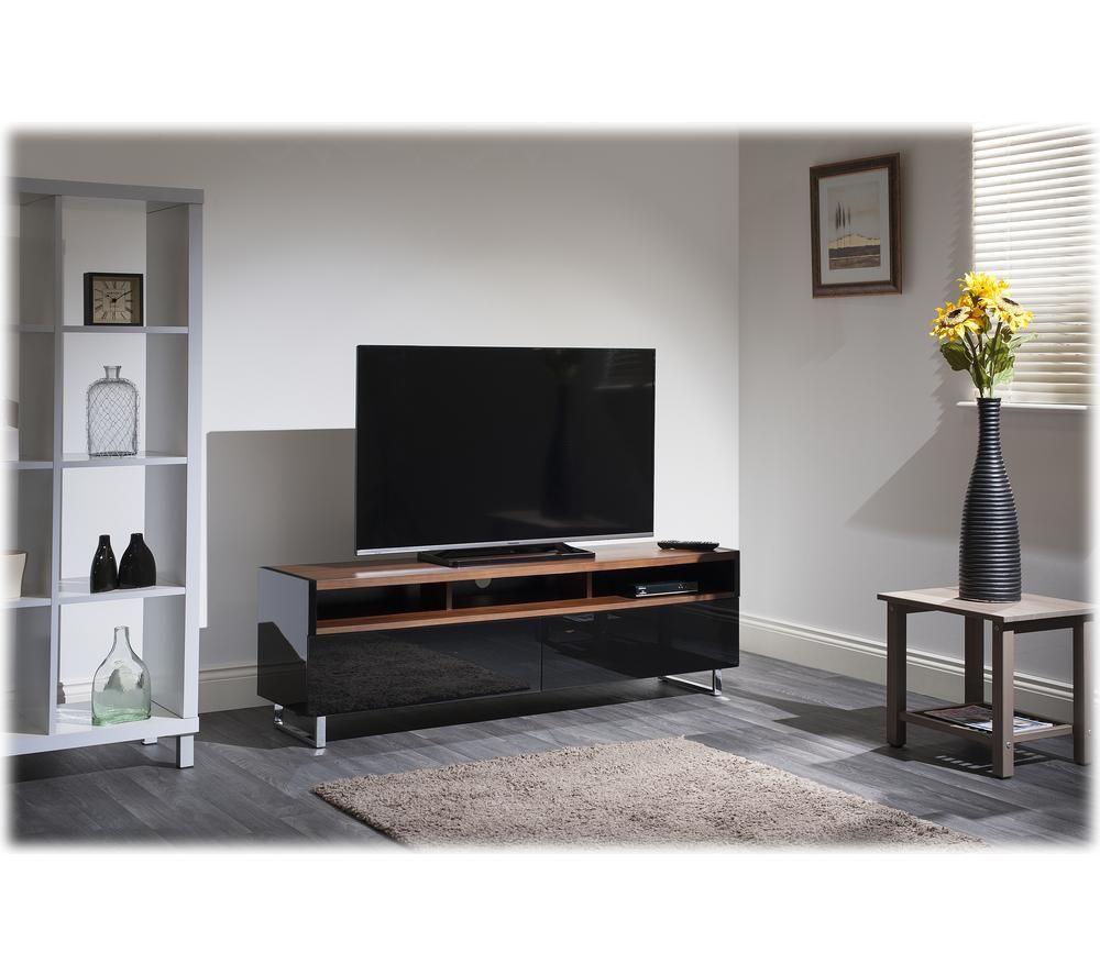 AVF Panorama Plus PM160WBX 1600 mm TV Stand for up to 80" TVs &ndash; Black & Walnut image number 5 of 5