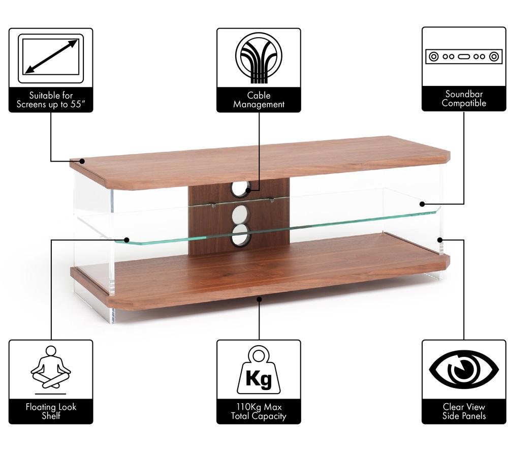 AVF Air AI110W 1100 mm TV Stand for up to 55" TVs &ndash; Walnut image number 6 of 6