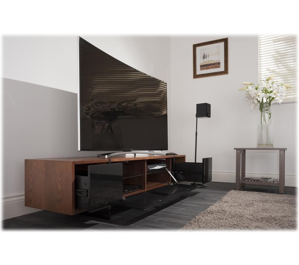 AVF Edge ED160W 1600 mm TV Stand for up to 80" TVs &ndash; Walnut & Black image number 4 of 7