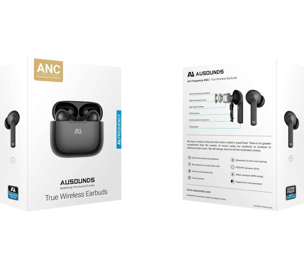 AUSOUNDS AU-Frequency Wireless Bluetooth Noise-Cancelling Earphones - Black image number 4 of 4