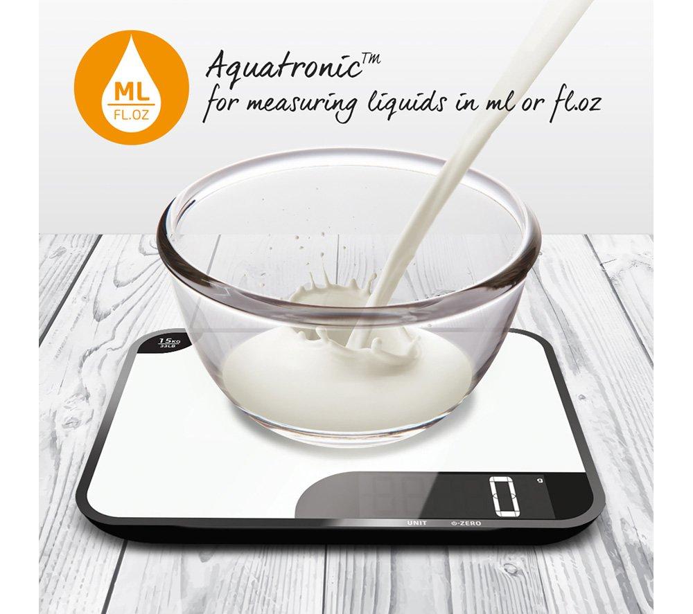 SALTER Aquatronic 1079 WHDR Digital Kitchen Scales - Black & White image number 5 of 8