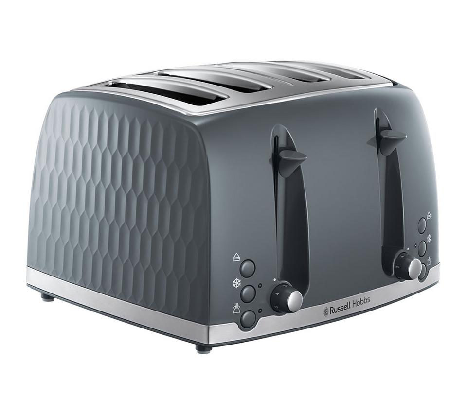 RUSSELL HOBBS Honeycomb 26073 4-Slice Toaster - Grey
