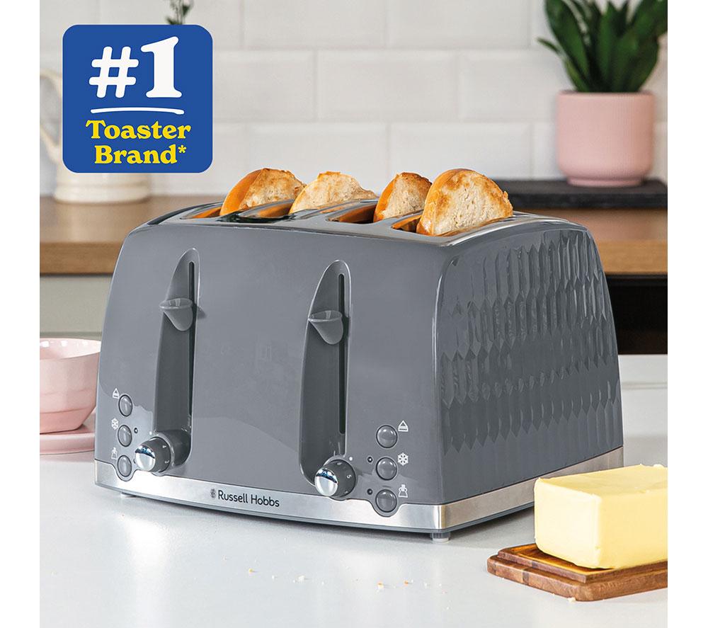 RUSSELL HOBBS Honeycomb 26073 4-Slice Toaster - Grey image number 2 of 8