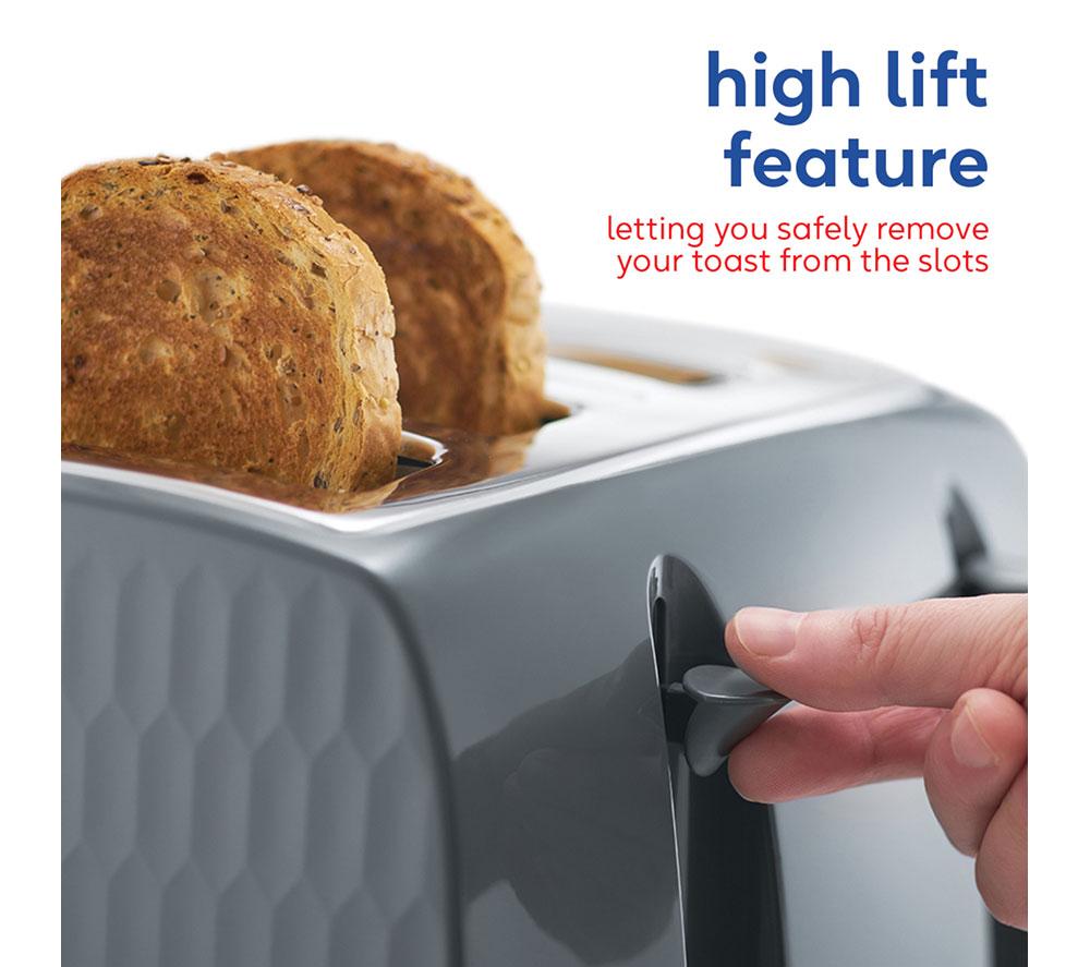 RUSSELL HOBBS Honeycomb 26073 4-Slice Toaster - Grey image number 5 of 8