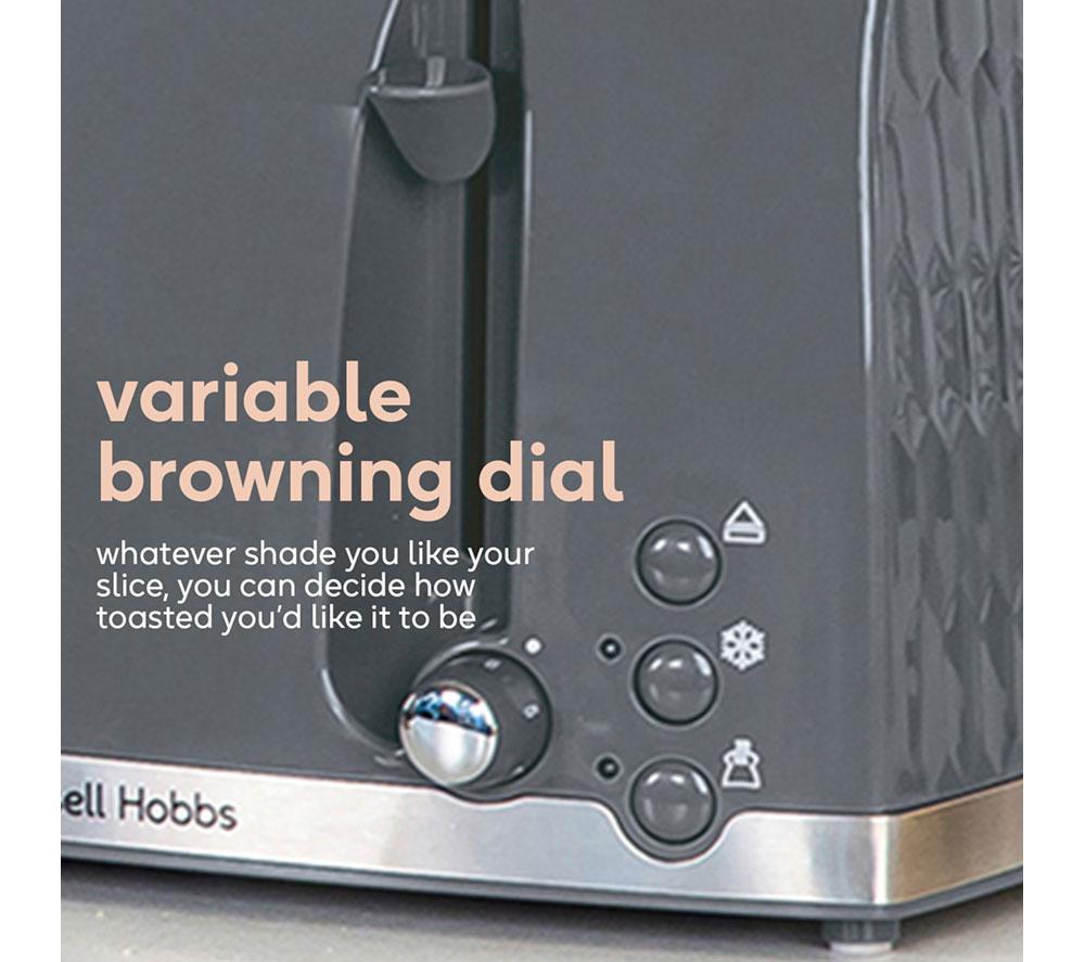 RUSSELL HOBBS Honeycomb 26073 4-Slice Toaster - Grey image number 6 of 8
