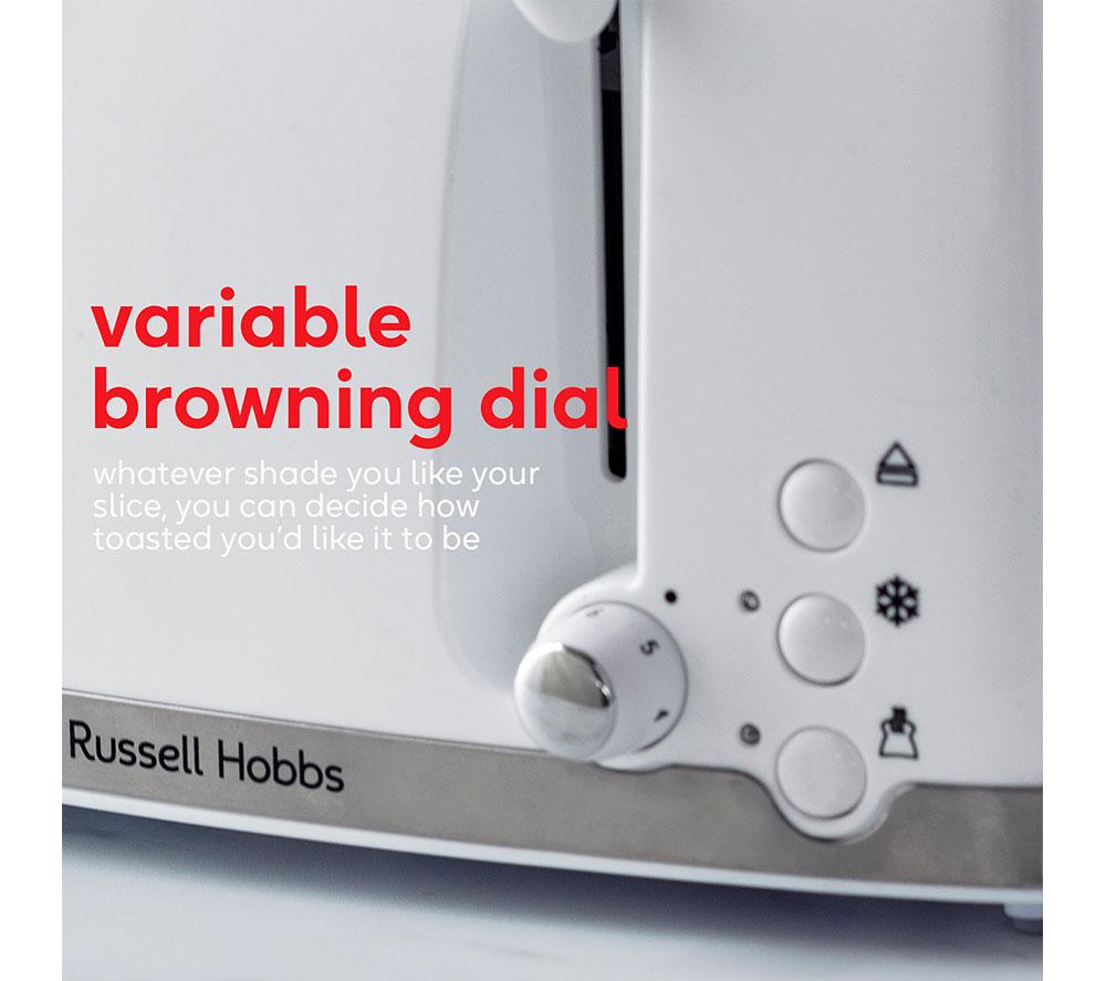 RUSSELL HOBBS Honeycomb 26070 4-Slice Toaster - White image number 4 of 7