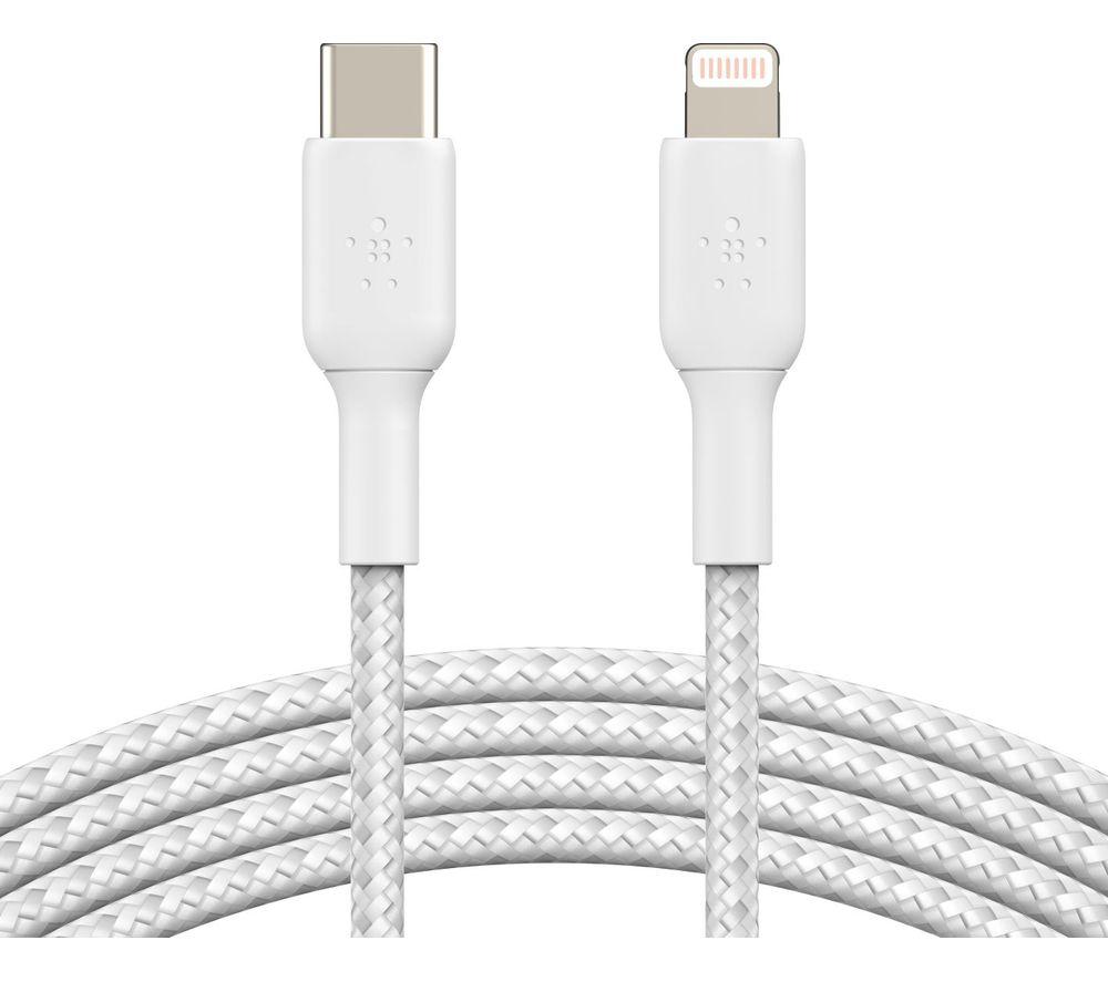 BELKIN Braided USB Type-C to Lightning Cable - 2 m, White image number 3 of 3