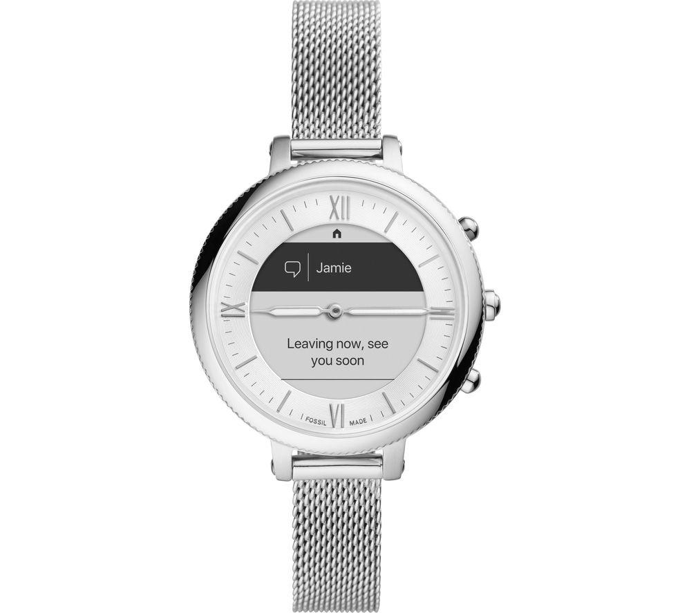 FOSSIL Monroe Hybrid HR FTW7040 Smartwatch - Silver, Stainless Steel Mesh Strap - image 3