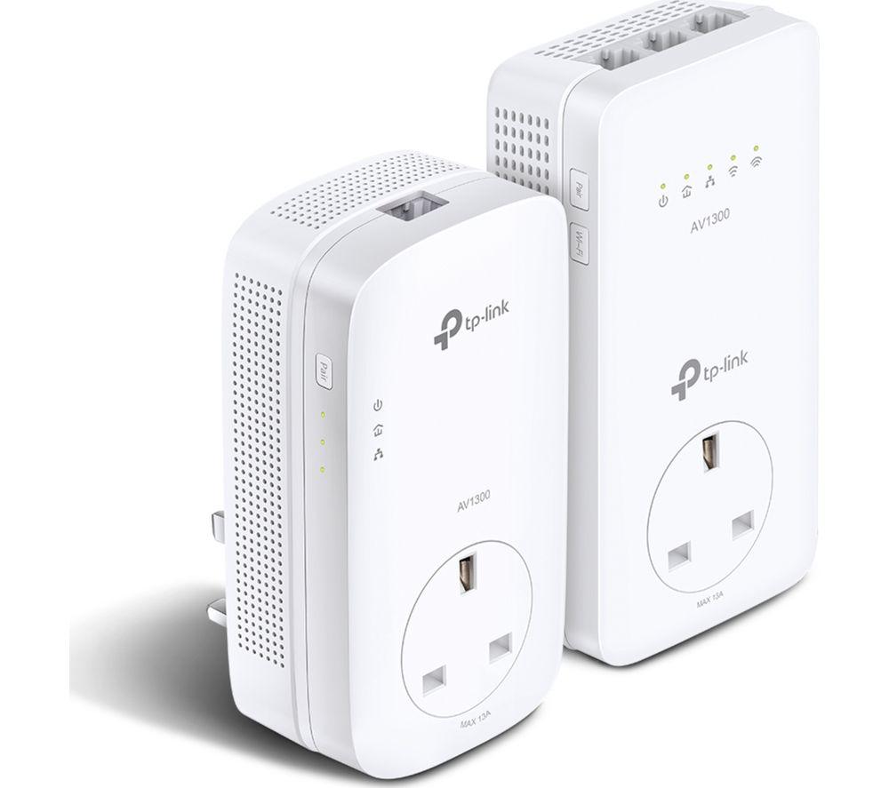 TP-LINK TL-WPA8631P AV1300 WiFi Powerline Adapter Kit -  Twin Pack, White