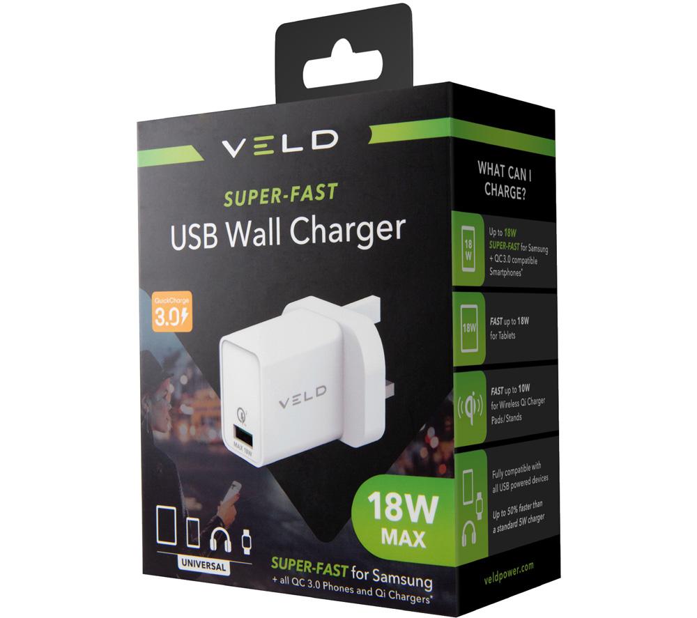 VELD VH18AW Super-Fast 18 W USB Wall Charger - White image number 4 of 7