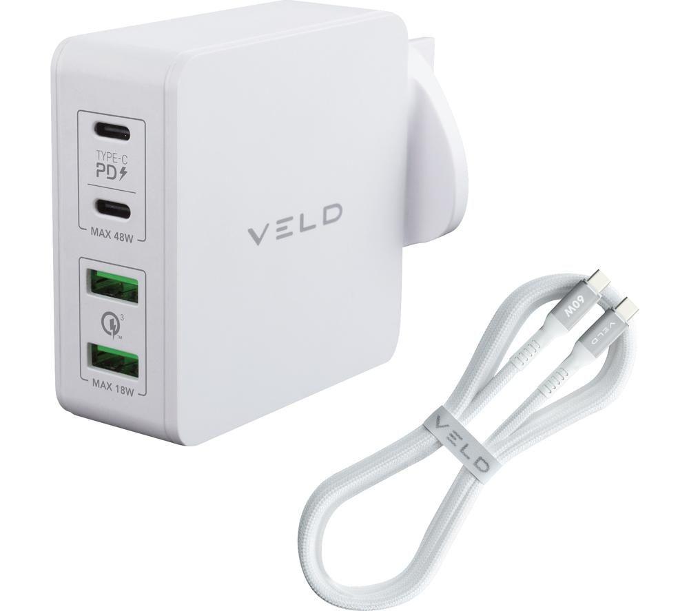 Buy VELD Superfast 4port USB Wall Charger 1 m Currys