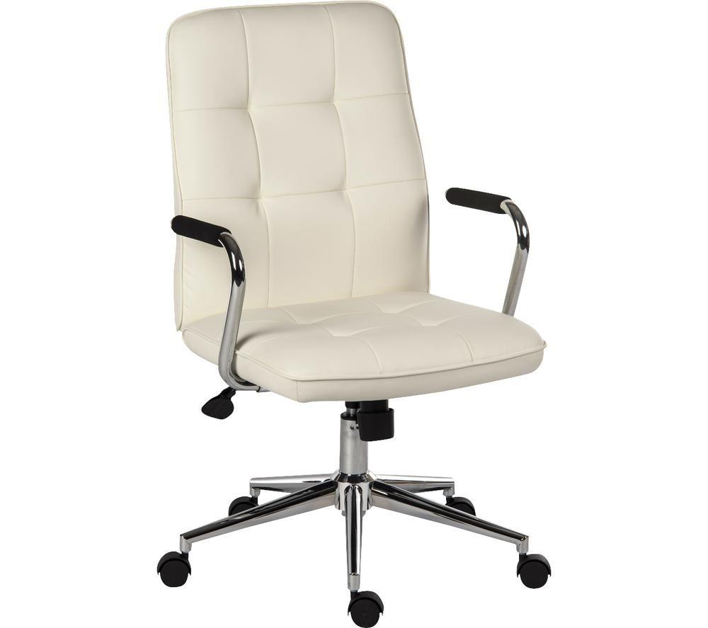 TEKNIK Piano 6984 Bonded Leather Tilting Executive Chair - White