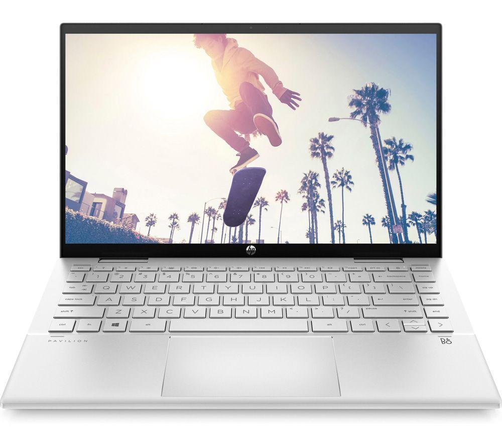 Image of HP Pavilion x360 14" 2 in 1 Laptop - Intel®Core i3, 256 GB SSD, Silver, Silver/Grey