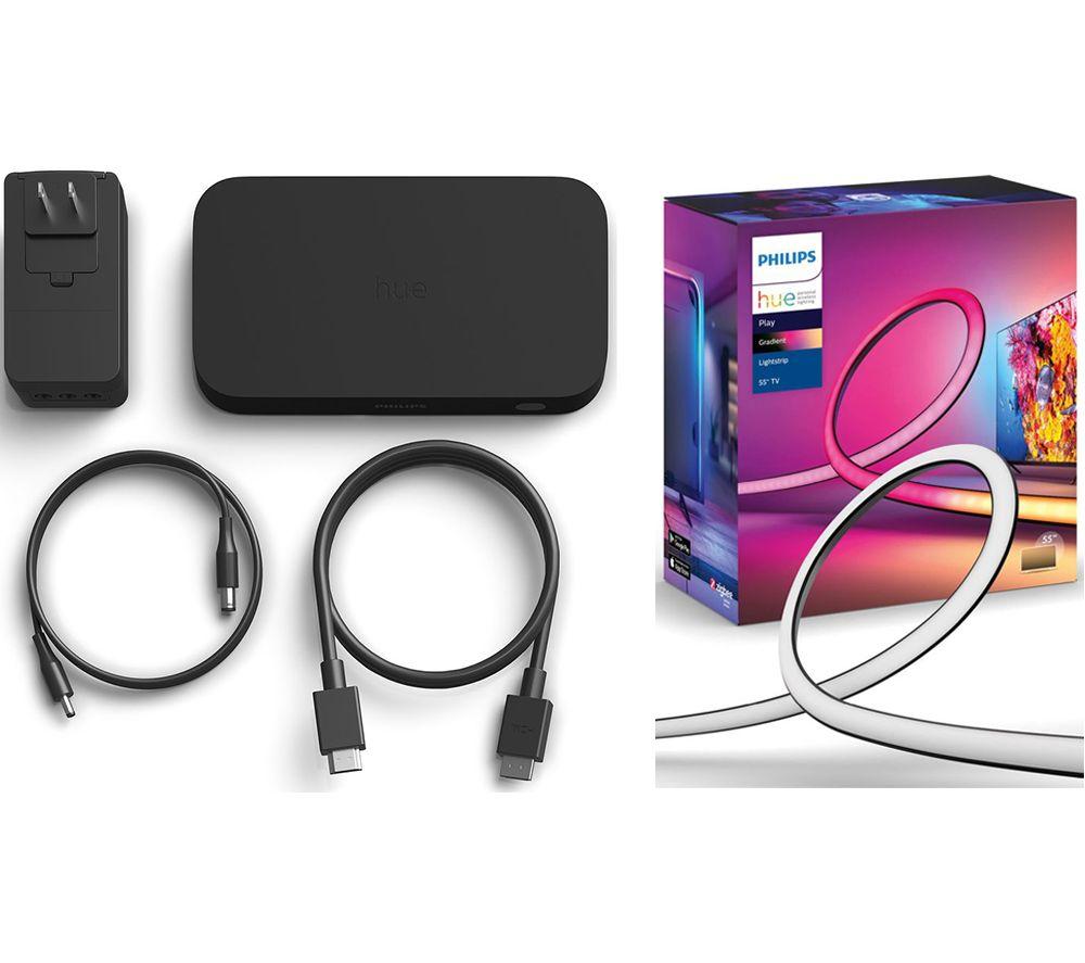 Philips Hue Hue Play HDMI Sync Box & Gradient 55 Smart LED Lightstrip Bundle